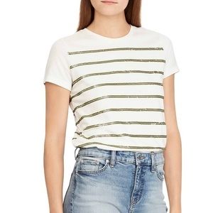 RALPH LAUREN Sequin Stripe Jersey Tee